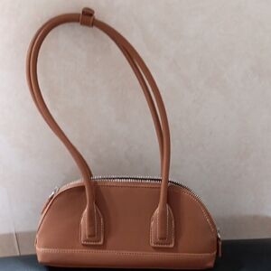 Zara Brown Dome-Style Shoulder Bag